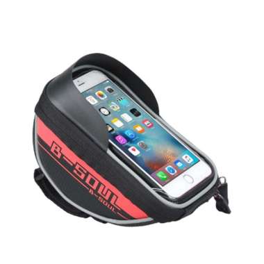 B-SOUL Phone Holder Bag Front Handlebar Bike Waterproof Bicycle Bag 6.5 inch Tas Stang Depan Sepeda 