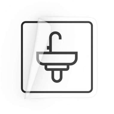 Wastafel Area Sign Sticker - Stiker - Washtafel - Wall Sticker Hitam