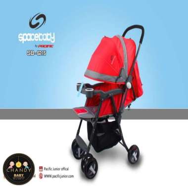 STROLLER BABY SPACE BABY SB 6215 BISA HADAP DUA ARAH - GRATIS HADIAH LANGSUNG Merah