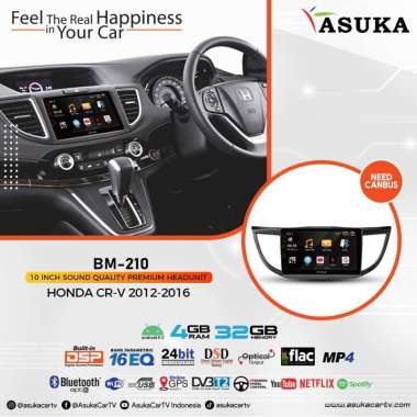 Head Unit Android 10 Inch Premium Sound Quality OEM Honda CRV 2012-2016 Asuka BM-209