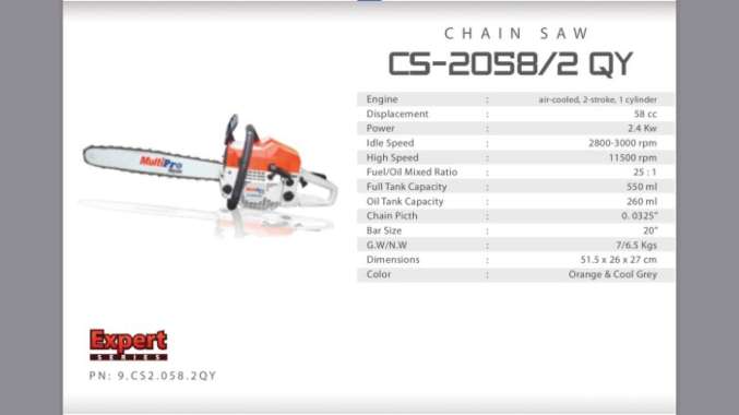 Chainsaw MultiPro CS-2058/2 QY (20inch)