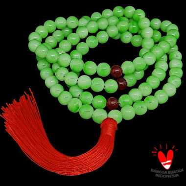 Tasbih Budha 108 Butir Batu Giok 12mm - 13mm - VeE Kalung Tasbeh Buddha Hijau 12mm