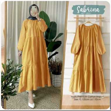 SABRINA MIDI DRESS // TUNIK WANITA POLOS // GAMIS 2022 TERBARU MODERN // BAJU DEWASA WANITA // ATASAN BAJU CEWEK MODEL SEKARANG // COD MUSTARD