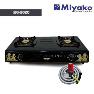Miyako KG-502C Kompor Gas 2 Tungku + selang HITAM