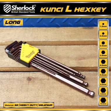 Sherlock Kunci L Set 9 Pcs mm (Panjang) / Kunci L Set