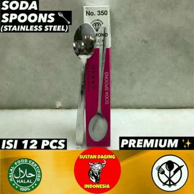 SODA SPOON ISI 12 PCS STAINLESS STEEL PREMIUM/ SENDOK ES CAMPUR/SENDOK ES DIAMOND/ SENDOK PREMIUM ST