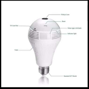 kamera CCTV WiFi bohlam panoramic 360 bulb lamp icsee V380 IP camera Icsee warna