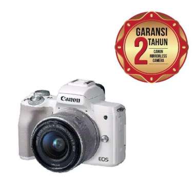 Canon Mirrorless Camera EOS M50 Kit 15-45mm Garansi Resmi - White