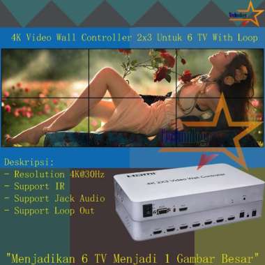HDMI Video Wall Controller 2x3 3x2 Support Loop Out & Jack Audio 3.5mm