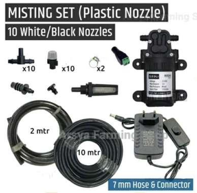 Paket Misting Micro Sprayer 10 Nozzle Abu Plastik Plus Plus Pompa