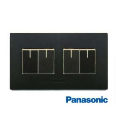 Panasonic Style E Black Saklar 4 Gang ( Seri + Seri )