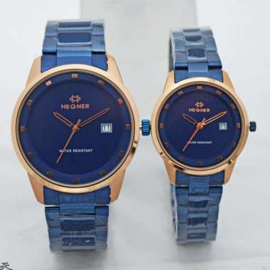 HEGNER 1659-1MBR/LBR - Jam Tangan Couple Original - Blue Rose Pria