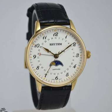 RHYTHM FI1607L03 - Jam Tangan Pria Kulit Original - Black