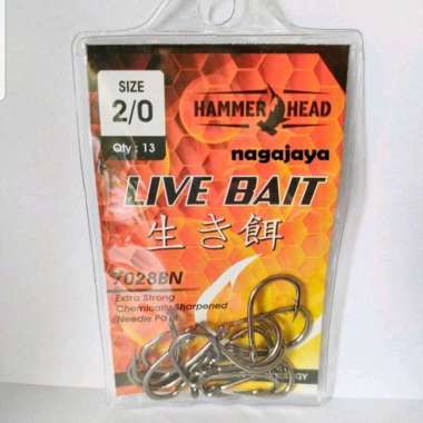 Mata kail pancing hammer head live bait 7028BN stainless size 2/0