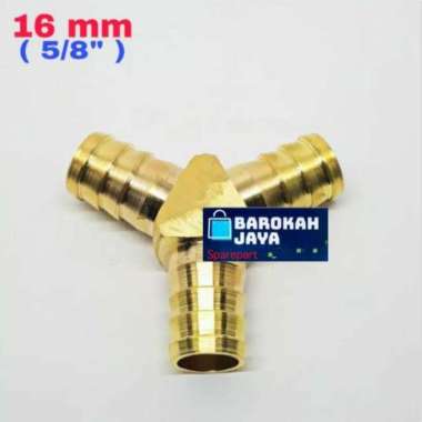 16 mm Nepel Cabang 3-Y-T KUNINGAN Sambungan Selang 5/8 inci Kompor