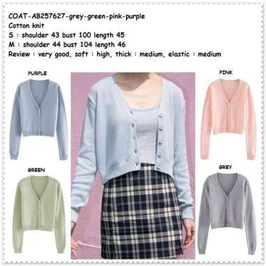 AB257627 Crop Cardigan Kardigan Jaket Jacket Rajut Wanita Korea Import
