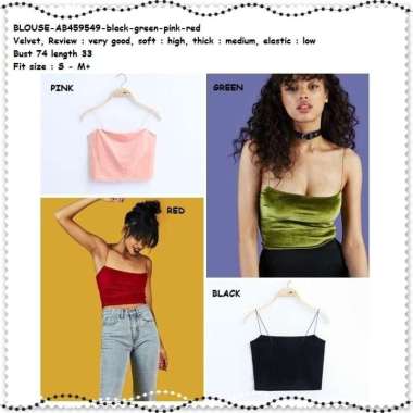 AB459549 Baju Atasan Wanita Crop Top Tank Top Tali Blouse Korea Import