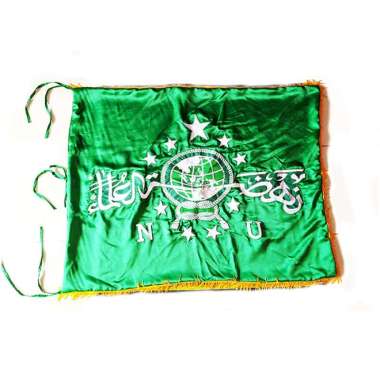 Bendera Logo NU Bahan Satin Tebal Bendera NU Rumbai Mulyocreative