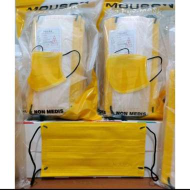 masker 3ply disposable earloop Face Mask Isi 50Pcs Mouson ori