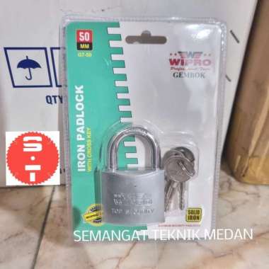 50mm GEMBOK SOLID IRON PADLOCK KUNCI MODEL CROSS KEY 50 mm WIPRO G7-50