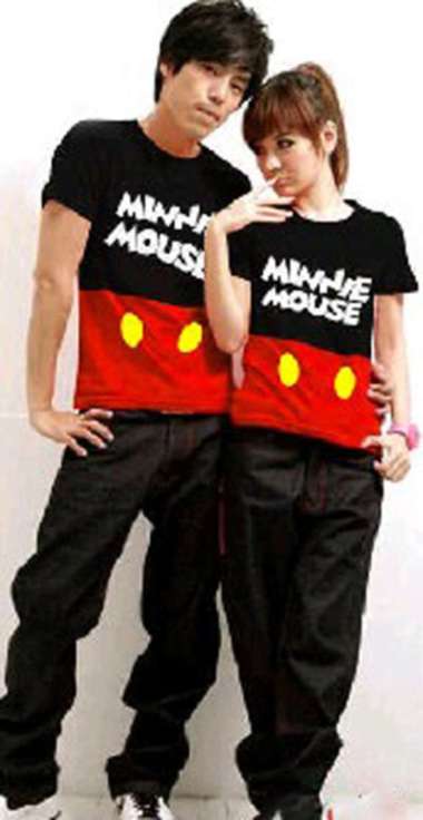 Kaos Couple Lengan Pendek Kapelan Pacar Mickey 9512