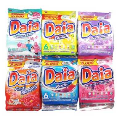 Promo Harga DAIA Deterjen Bubuk + Softener Pink 290 gr - Blibli