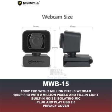 Webcam Full HD Micropack 1080P USB C Connector with Microphone MWB15