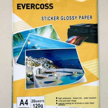 Sticker Glossy Paper Evercoss A4 120 Gram(1pack) 20 lbr