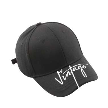 Baseball cap : VINTAGE - Topi Baseball Topi Pria Topi Wanita Topi Olahraga One Size BLACK