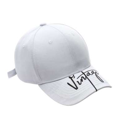 Baseball cap : VINTAGE - Topi Baseball Topi Pria Topi Wanita Topi Olahraga One Size WHITE