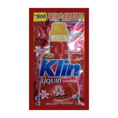 Promo Harga SO KLIN Liquid Detergent + Anti Bacterial Red Perfume Collection 22 ml - Blibli