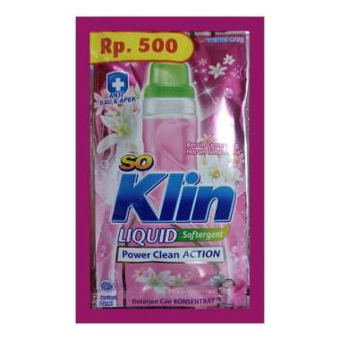 Promo Harga SO KLIN Liquid Detergent + Softergent Pink 22 ml - Blibli