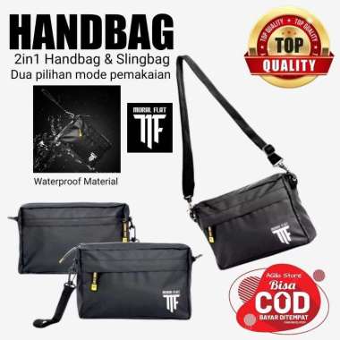 Moral Flat Tas Genggam 2 Mode Handbag & Slingbag Waterproof ( Tahan Air ) include 2 Strap / Tali Hit