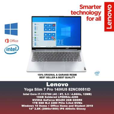 LENOVO YOGA Slim 7 PRO 14IHU5 82NC0051ID Copre i7 11370H 16GB 1TB