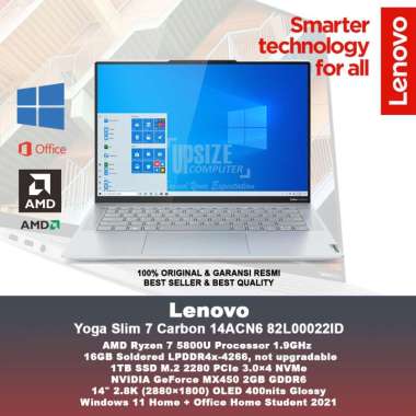 Lenovo Yoga Slim 7 Carbon 14ACN6-82L00022ID AMD Ryzen7 16GB 1TB SSD VGA 2GB