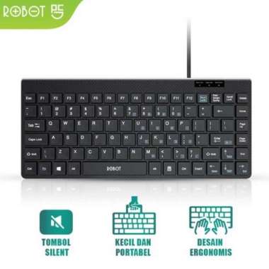 Keyboard Wired USB Robot RT-K10 Mini Keyboard Ultra Thin