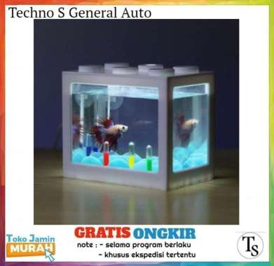 Aquarium mini led ikan hias cupang - akuarium cupang lego mini led usb sesuai foto