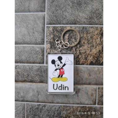 Gantungan Kunci Bolak Balik Ganci Akrilik Custom Nama Gambar Keychain
