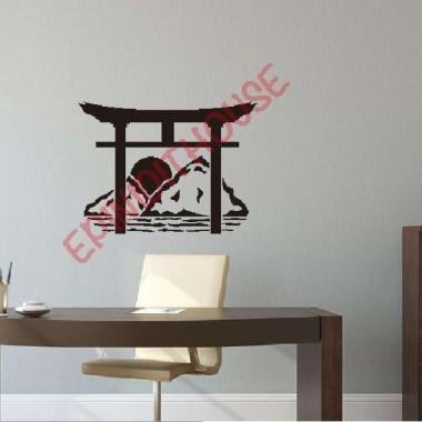 Stiker Dinding Torii Gate Jepang Japan Shinto Gerbang Kuil Dekorasi