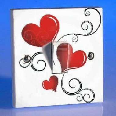 Stiker Sticker Tombol Lampu Saklar Lampu (valentine love2)