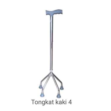 Tongkat Kaki 4 / Tongkat Kursi Lipat / Kursi Bangku Sholat /Tongkat Jalan Orang Tua Lansia Stainless