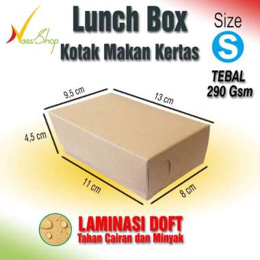 Kotak Makan Kertas / paper lunch box / size Small / 12 pcs