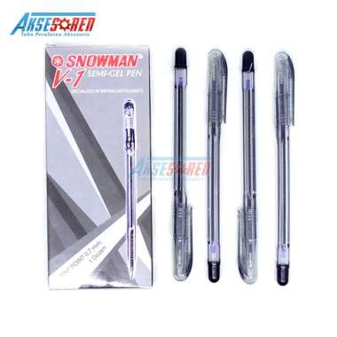 Nokida Pulpen Snowman V-1/12 pcs / Ballpoint Pena Pen 0.7 mm/1 Pack Hitam