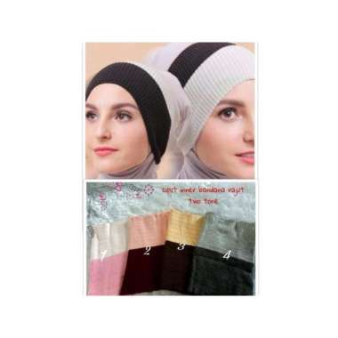 Ciput Bandana Rajut Dua Warna Hitam-Putih