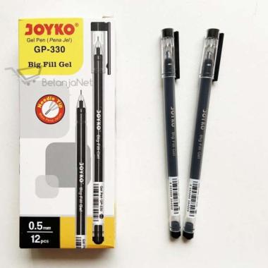 Gel Pen | Pulpen Pena Gel Joyko GP-330 Big Fill Gel 0.5 mm [1 LUSIN] Hitam