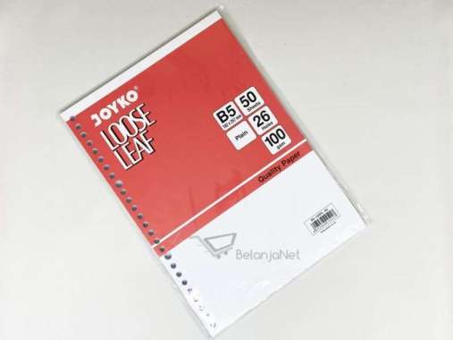 Isi Kertas File Binder Refill Loose Leaf Joyko B5-100PL Polos / Plain