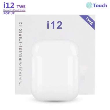 TWS Earphone Bluetooth Headset 5.0 with Charging Case - i12 Putih