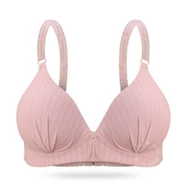 Wimiu BH Wanita Bra Wanita Busa Tipis Tanpa Kawat Katun Jepang Seksi Cup B C Kait 3 100092 Pink 42