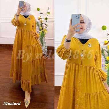 Mini Dress Raisa XL,XXL,XXXL Gamis Polos Gamis Midi Dress Muslimah Dress Katun Rayon Baju Gamis Jumbo Big Size XL Lime