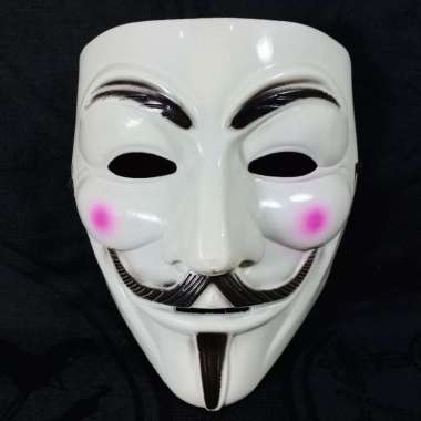 Topeng Anonymous / Topeng Hacker White Version Kualitas KW